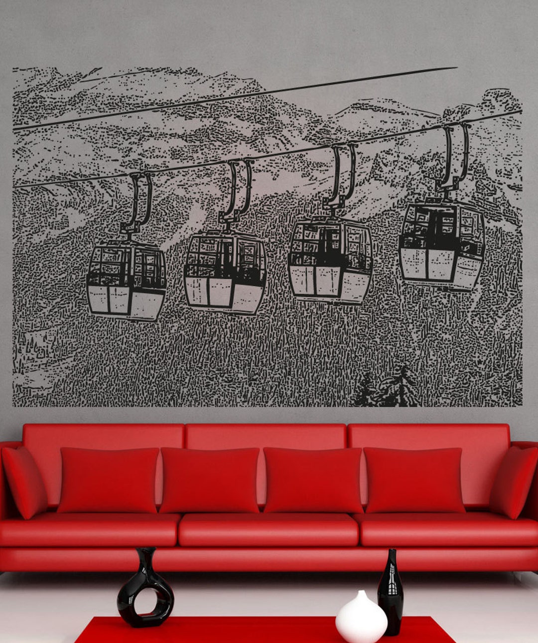 Vinyl Wall Decal Sticker Swiss Alps Lift 5220B - Etsy
