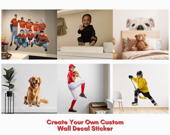 Custom Life Size Wall Decal - Personalized Photo, Die Cut Full Body, Repositionable & Reusable Wall Art, Sports Player Decal. #6807