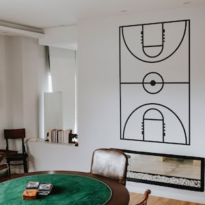 Basketball Court Vinyl Wall Art Decal Sticker. Basketball Court Layout ...