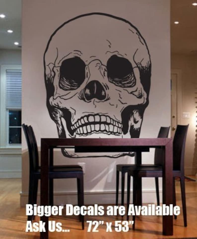 Vinyl Wall Art Decal Sticker Skull Head Bones BIG 72x53 item 127B