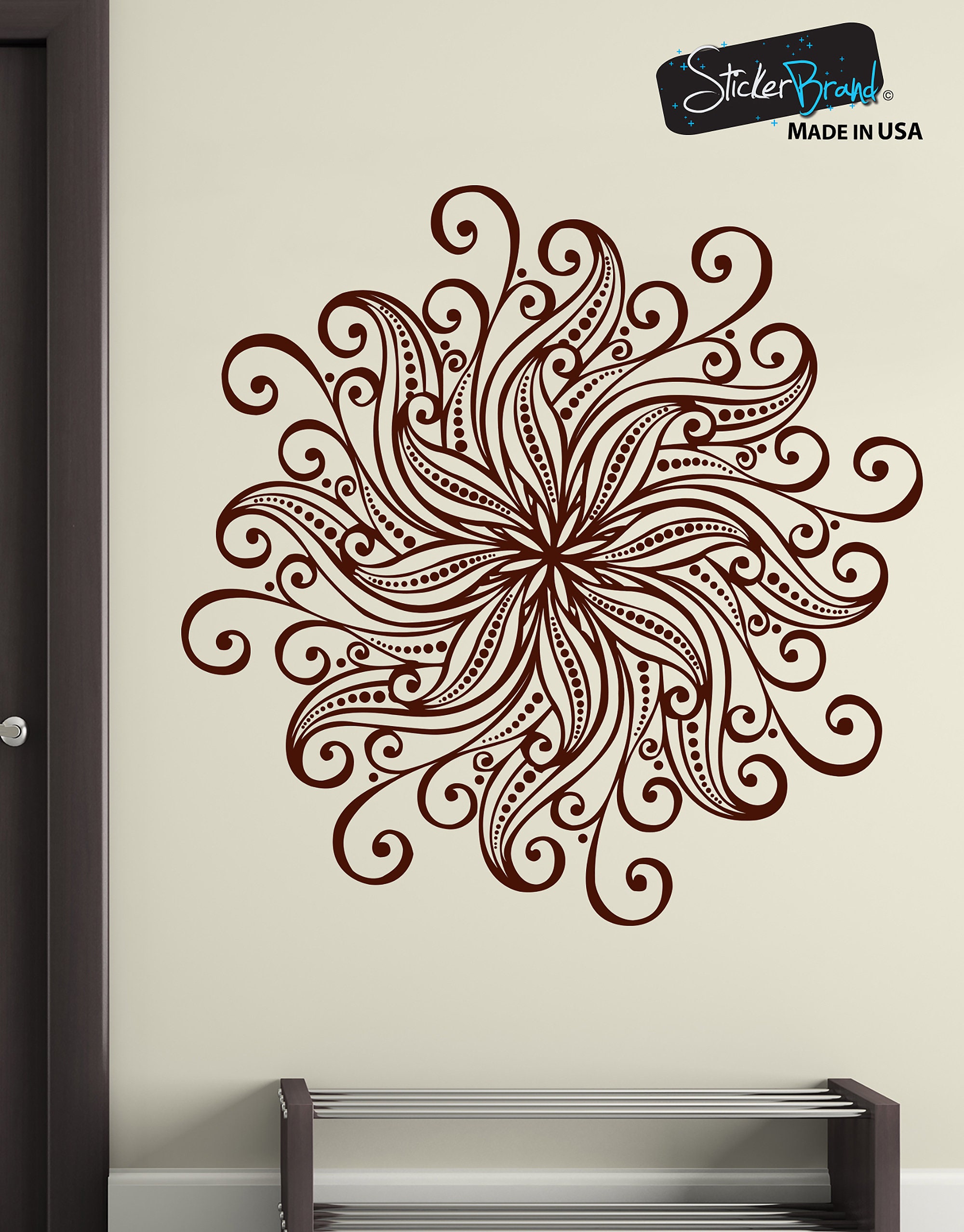 Mandala Wall Decal Headboard Master Bedroom Boho Bohemian Decor Vinyl ...