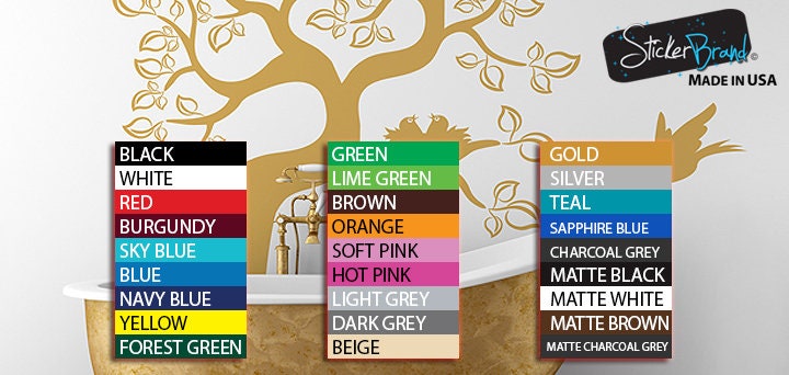 Leaning Tree Wall Decal Nursery Forest Vinyl Sticker Removable Large ...