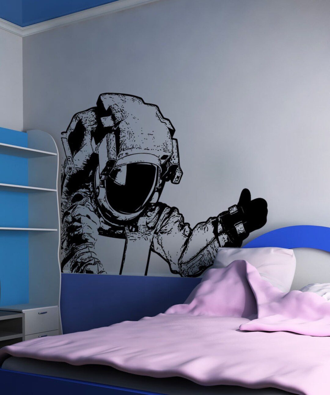 Vinyl Wall Art Decal Sticker Corner Astronaut 5485m - Etsy