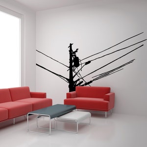 Power Line Stickers Power Lines Vinyl Wall Decal Sticker. Urban Industrial Theme Decor. #OS ...