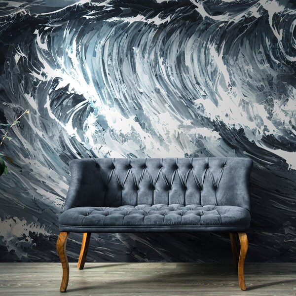 Vintage Japanese Wave Wallpaper Etsy