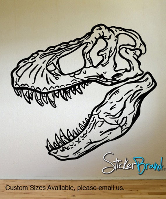 Vinilo pared calcomanía pegatina dinosaurio Dino T-Rex cráneo - Etsy México