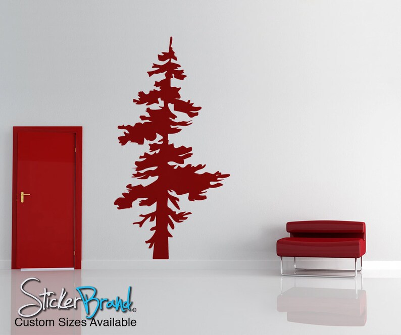 Vinyl Wall Decal Sticker Single Pine Tree 187 7ft Tall Etsy