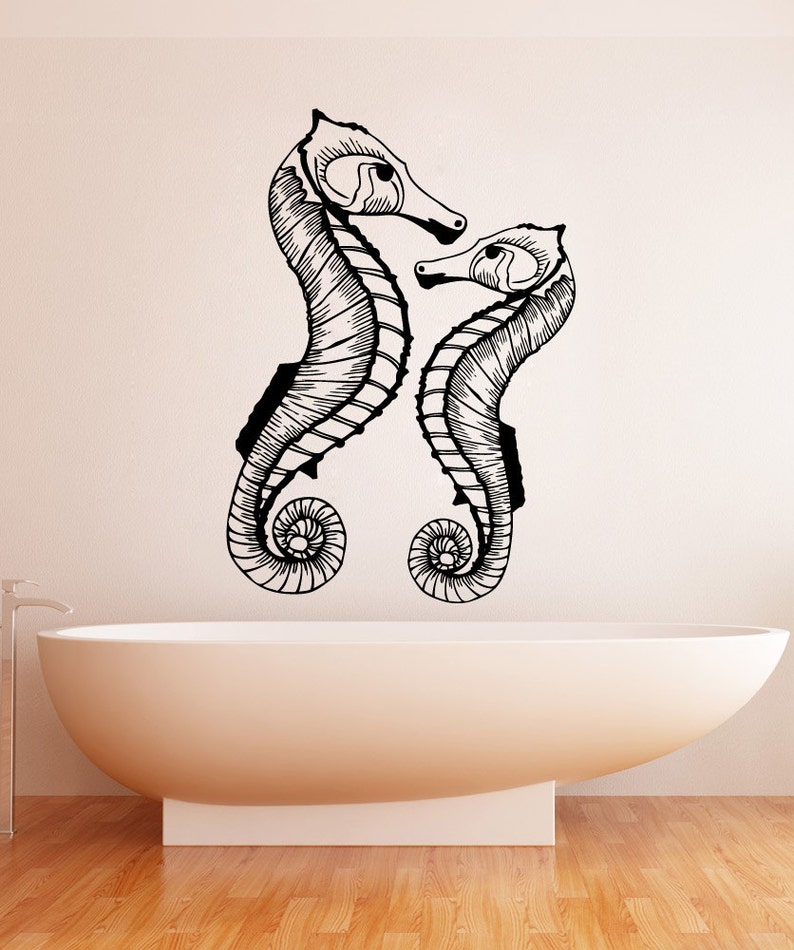 Vinyl Wall Decal Sticker Two Seahorses 1515B