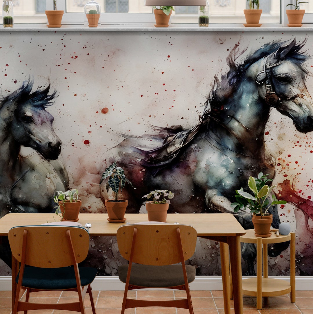 Horse Wallpaper, Watercolor Painting Horse, Horse Painting, Animal Wall ...