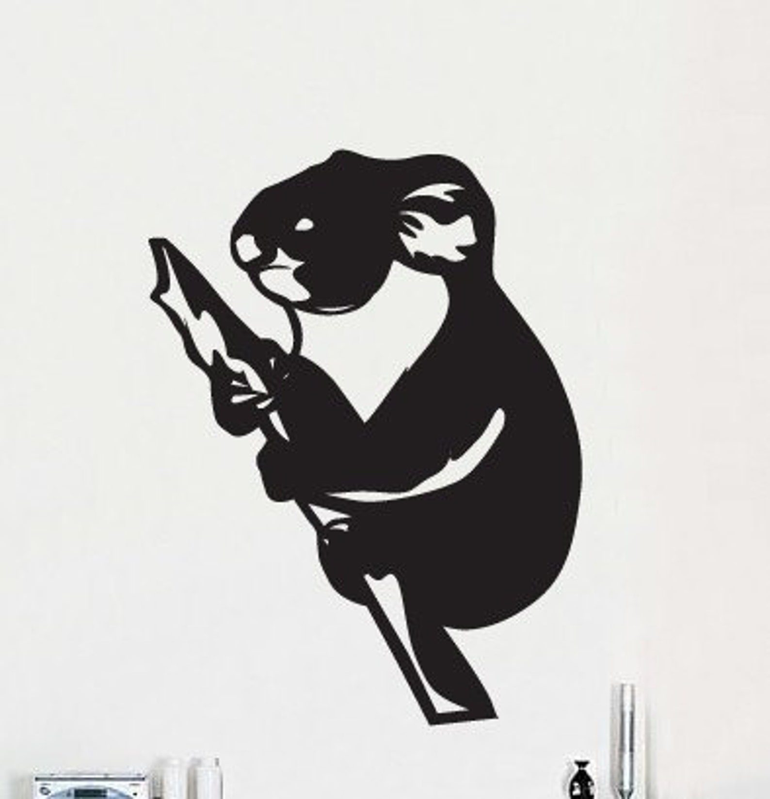 Australian Koala Bear Wall Decal Sticker. black Color 151 Etsy