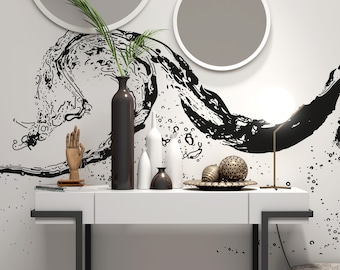 Ocean Wave Wall Decal Sticker. Tropical Beach Theme Bedroom, Bathroom Wall Decor. #OS_AA1551