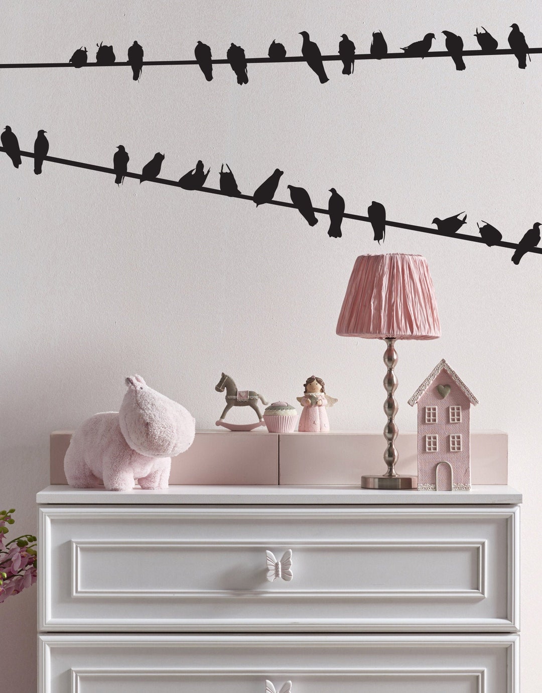 Birds on Wire Vinyl Wall Art Decal Sticker. Bedroom Wall Decor. Nursery ...