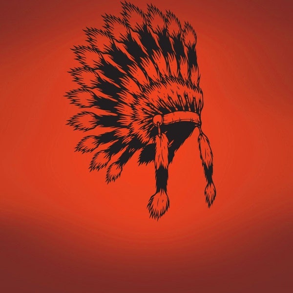 Indian Head Dress Vinyl Wall Art Decal Sticker #493