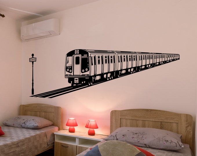 New York City Subway Wall Decal Sticker. NYC Train Transportable. Urban Theme Decor. NY, Brooklyn, USA Theme Decor. #OS_ES107