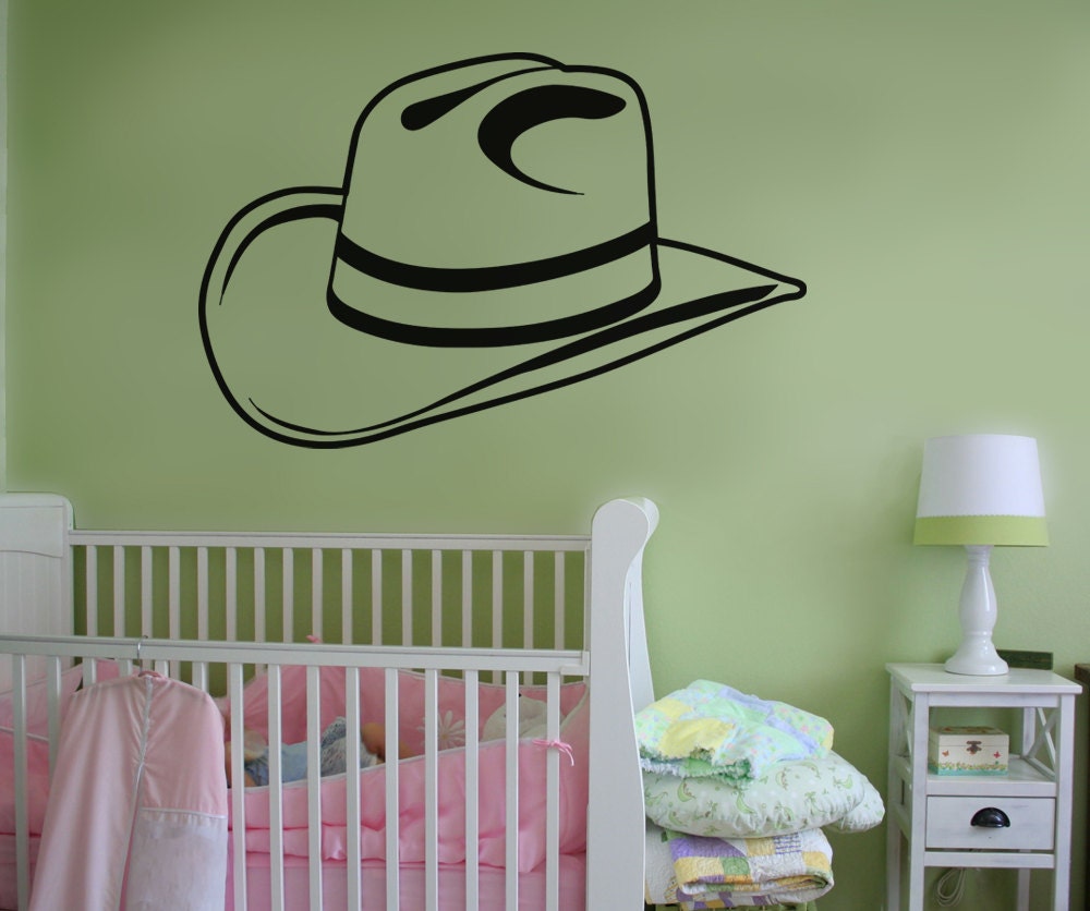 Vinyl Wall Decal Sticker Tall Cowboy Hat Osaa353s Etsy