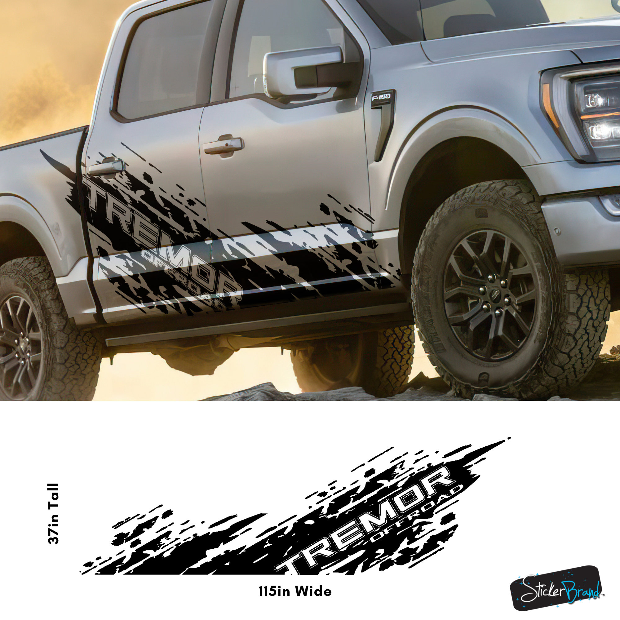 Truck Rocker Graphics Mud Splash Side Rocker Panel Car Graphic Sticker. Set of 2. Truck Side ...