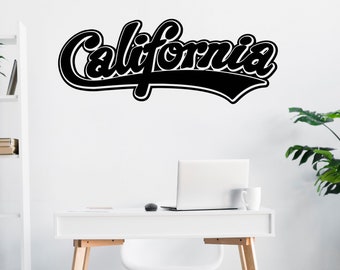 California Name Tag Text Wording Vinyl Wall Decal Sticker. #373