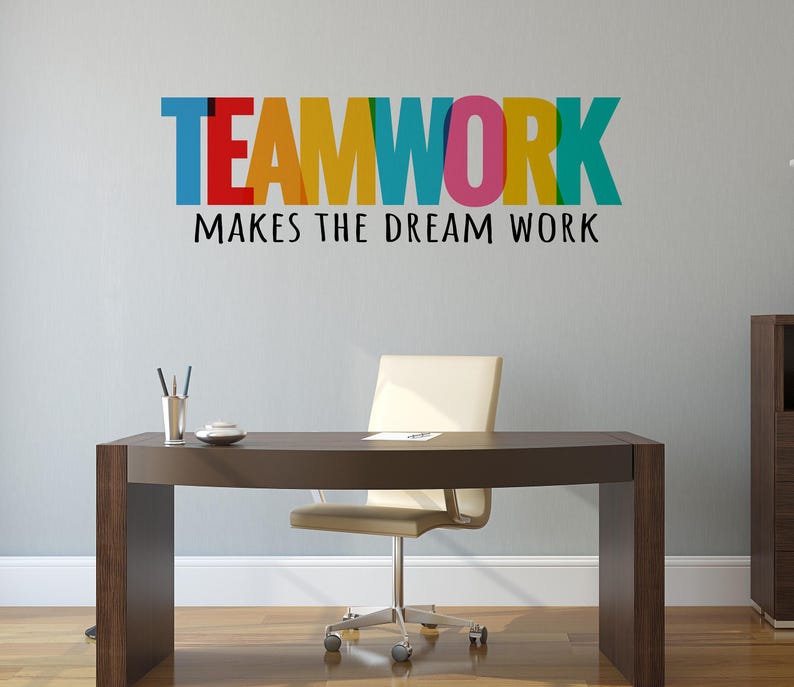 Teamwork Makes the Dream Work Quote Wall Decal – Motivational Office ...