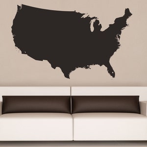 United States of America USA Map Vinyl Wall Decal #6027