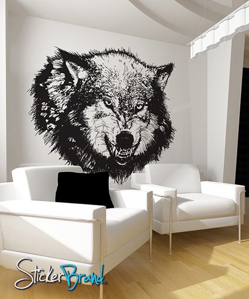 Vinyl Wall Decal Sticker Angry Wolf 789m - Etsy