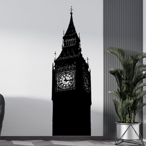 Big Ben Clock Tower - Paisagens de Viagem Londres Decalque de Parede Tamanho  Grande Personalizado Vinil Arte Adesivos Decoração 42 x 214 cm