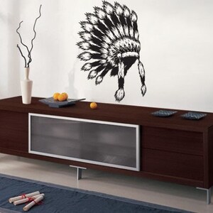 Vinyl Wall Art Decal Sticker Indian Head Dress