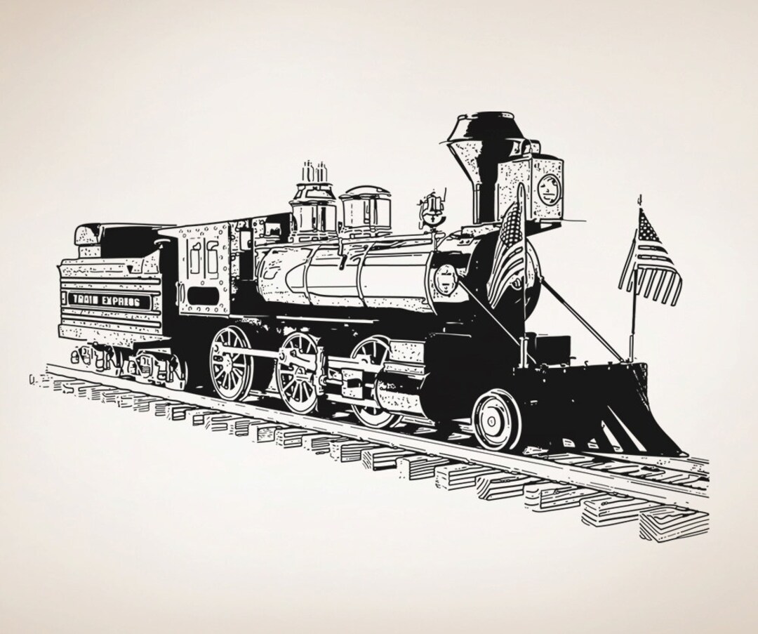 Old Vintage Steam Train Wall Decal Sticker. Antique Locomotive - Etsy
