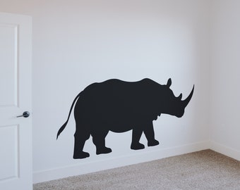 Rhino Wall Decal Sticker. Safari Theme Wall Decor. Kid's Room Wall Sticker. African Theme Decor. Rhinoceros Sticker. #505