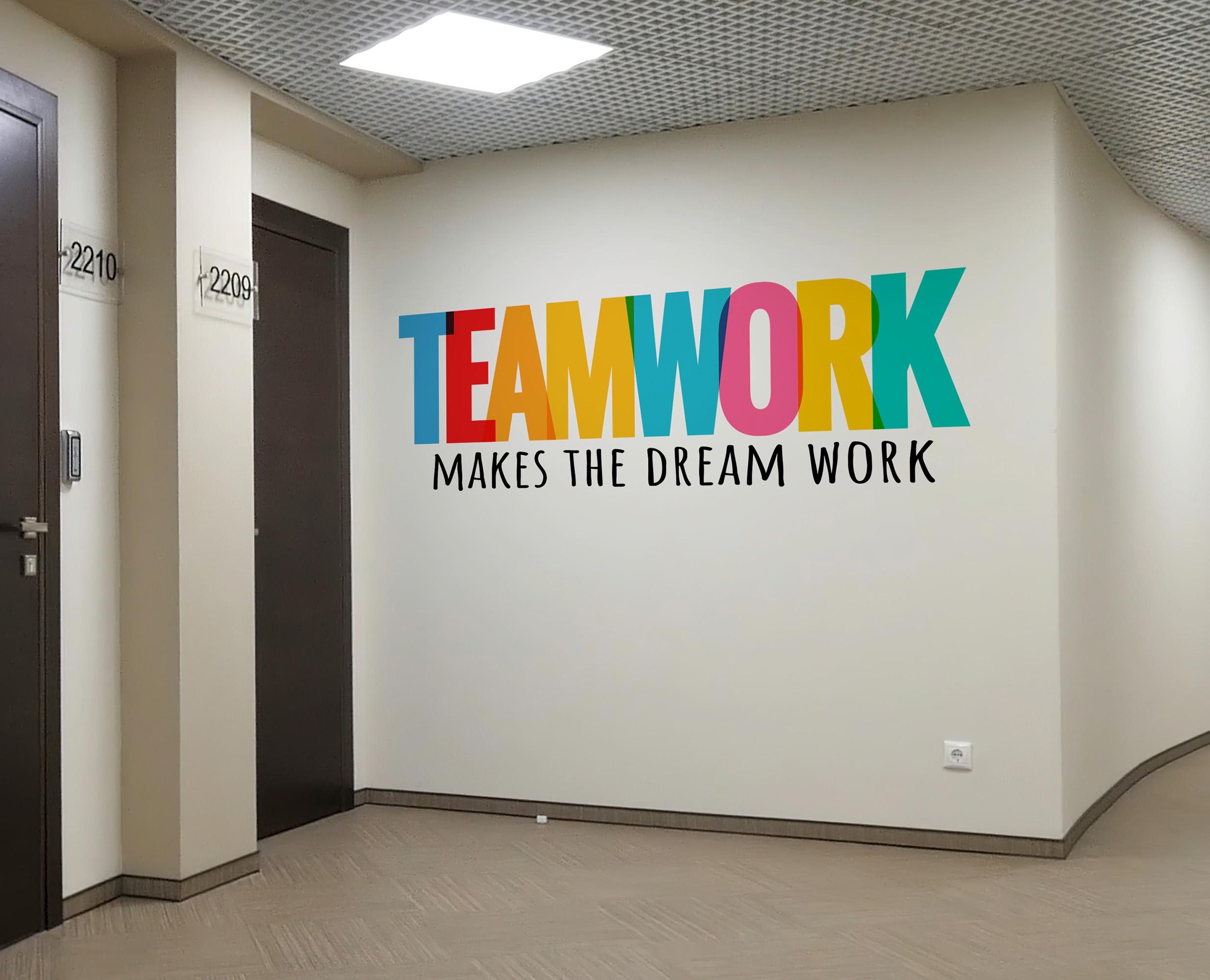 Teamwork Makes the Dream Work Quote Wall Decal – Motivational Office ...