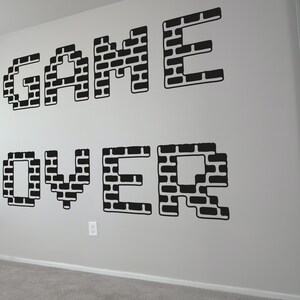 Game Over Quote Wall Decal Sticker. Gamer Tag. Gift for Gamer. Video Game Wall Decor. Kid&#39;s Room Wall Art. Game Room Decor.  #OS_AA466