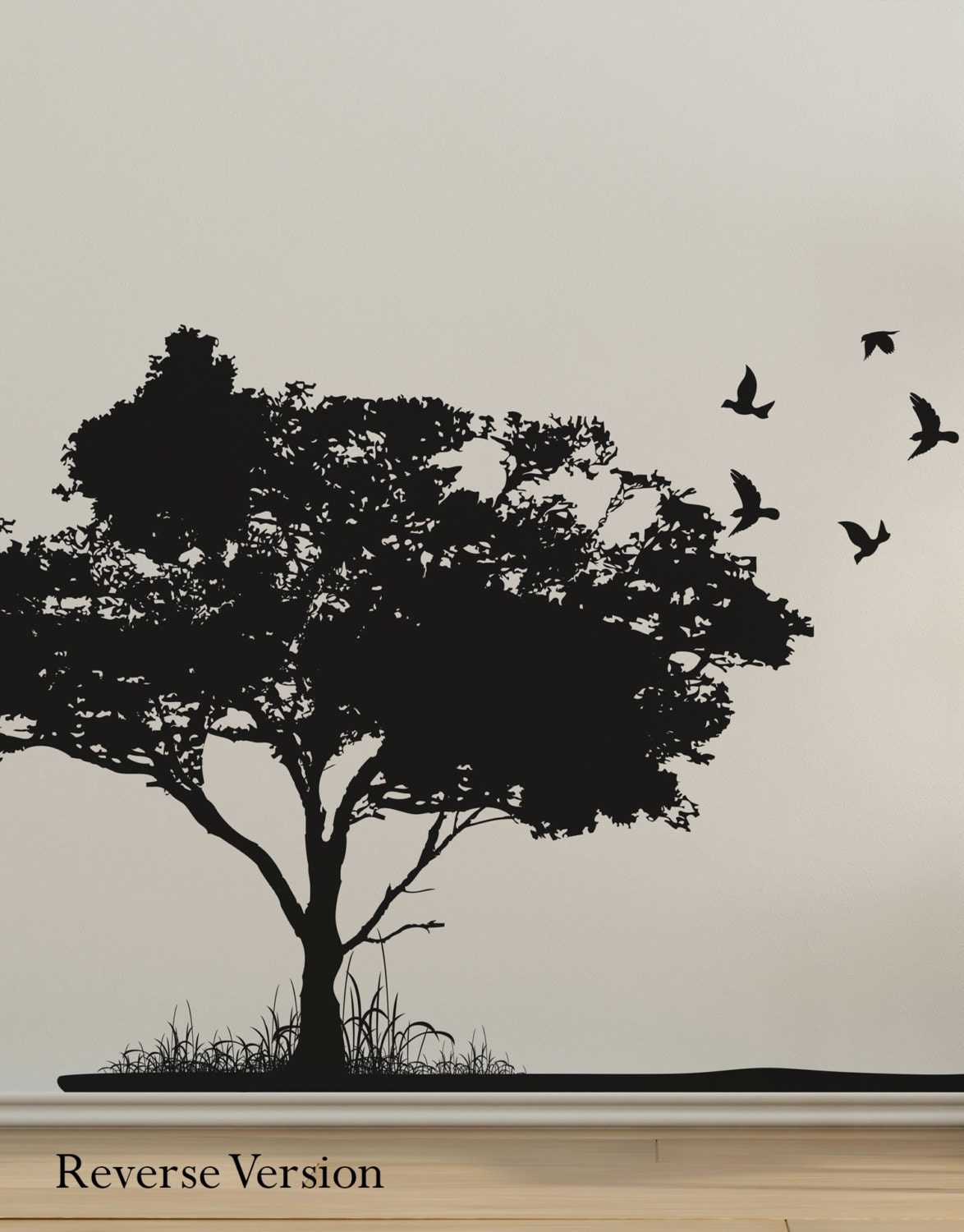 Flying Birds on Tree Vinyl Wall Decal Sticker. Nursery Room, Baby Room ...
