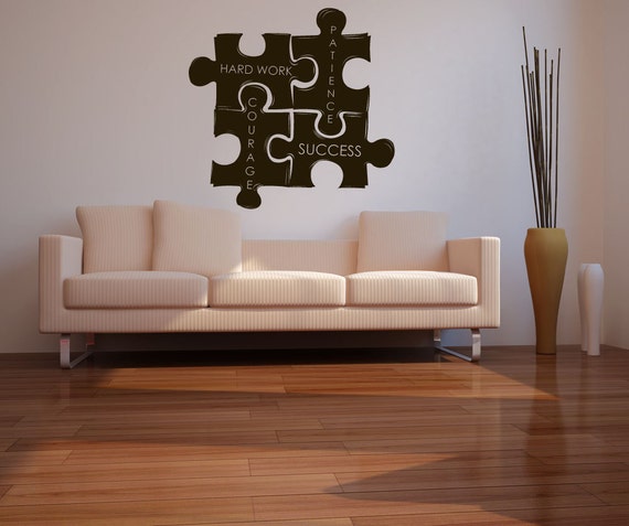 Vinyl Wall Decal Sticker Motivational Puzzle Pieces 1114s Etsy