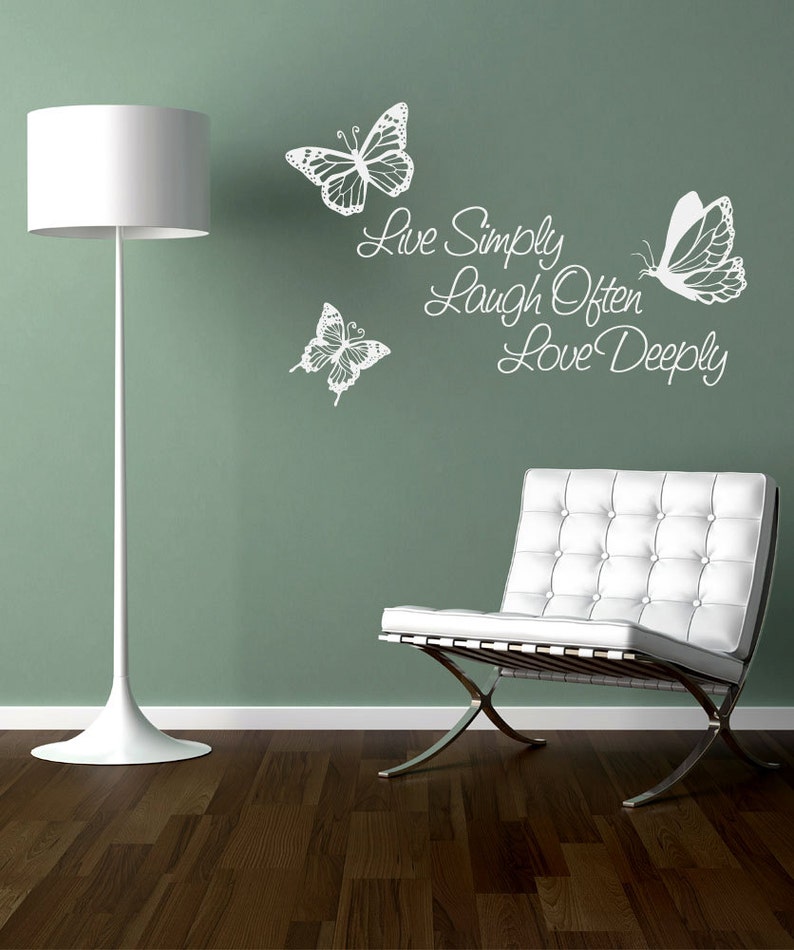 Vinyl Wall Decal Sticker Inspirational Quote Live Simply Laugh Etsy