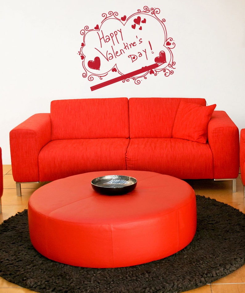 Vinyl Wall Decal Sticker Valentines Sketch 1045m image 1