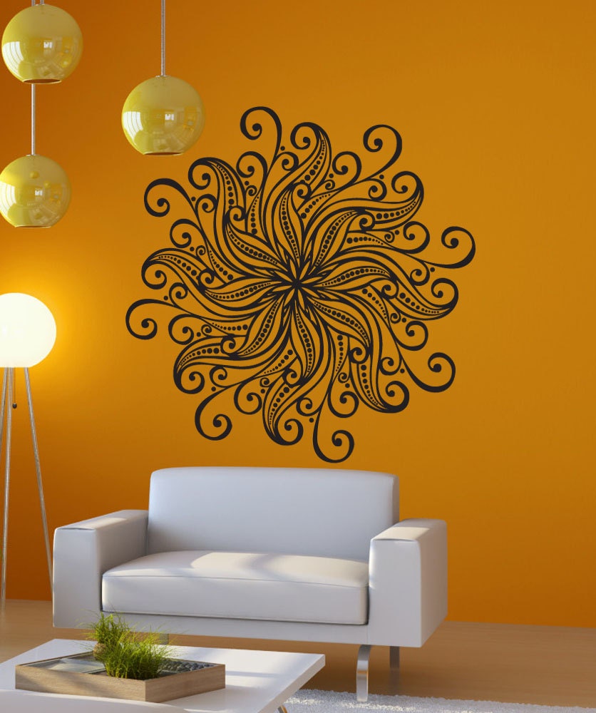 Mandala Wall Decal Headboard Master Bedroom Boho Bohemian Decor Vinyl ...
