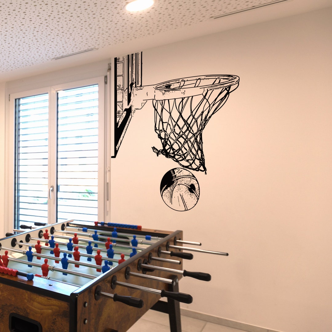 Basketball Hoop Wall Decal Sticker. Sneakerhead Wall Art Decor. Slam
