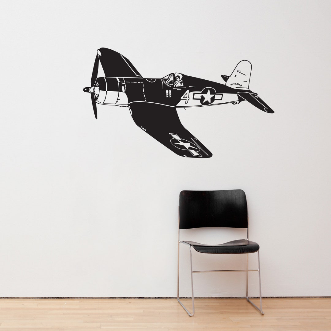 World War II Fighter Airplane Vinyl Wall Decal Sticker. Veterans Gift ...