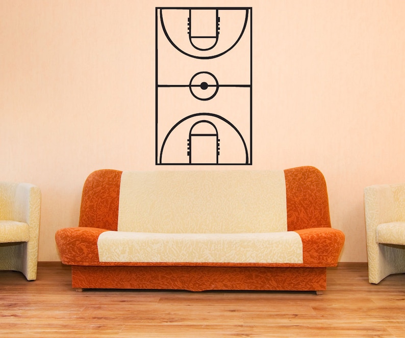 Basketball Court Vinyl Wall Art Decal Sticker. NBA Court Etsy