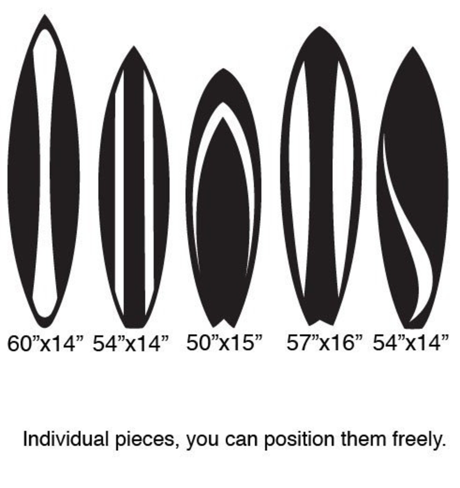 Vinyl Wall Decal Sticker Surfboards Series Set Big Item216a Etsy