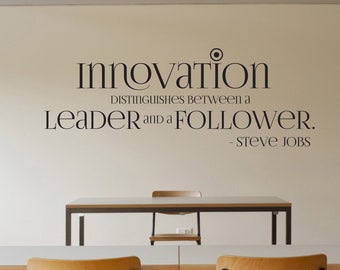Steve Jobs Motivational Quote Wall Decal for Office. Leadership, Visionary Quote. Inspirational Quote Wall Sticker. #OS_DC510