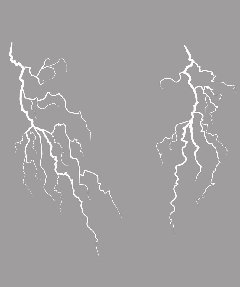 2 Lightning Bolt Vinyl Wall Decal Sticker. gfoster165b Etsy