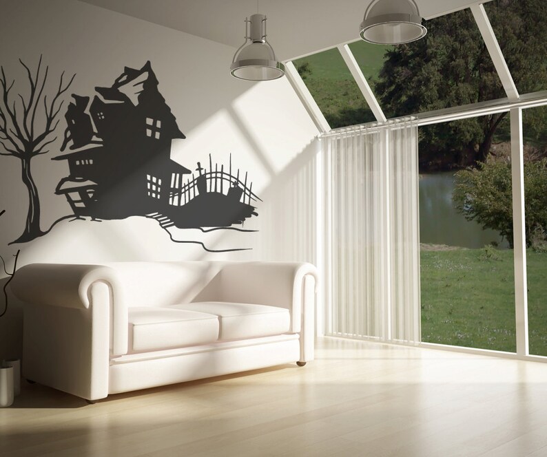 Vinyl mural autocollant autocollant Spooky House OSMB652s image 3