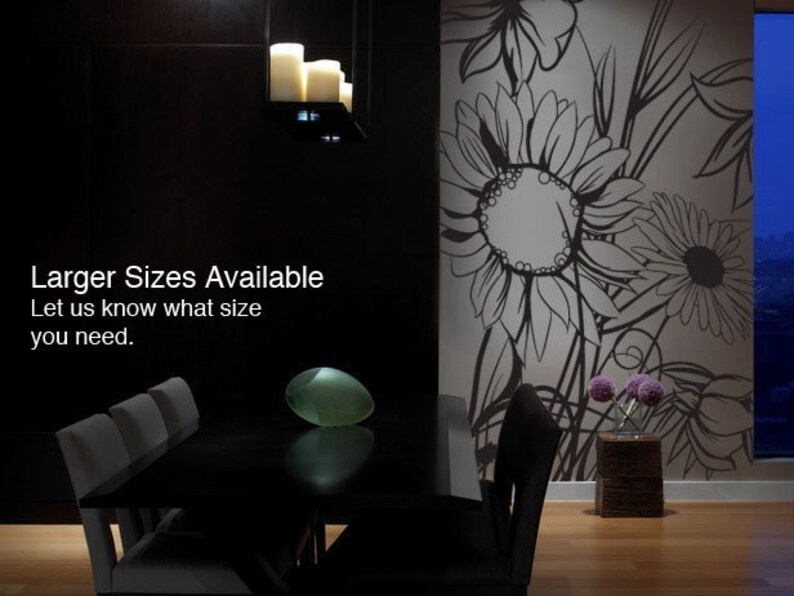 Vinyl Wall Decal Sticker Sunflower 305B