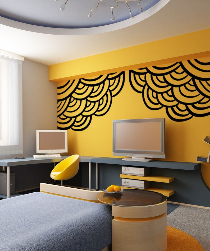 Vinyl Wall Decal Sticker Abstract Circle Corners OSMB1177B