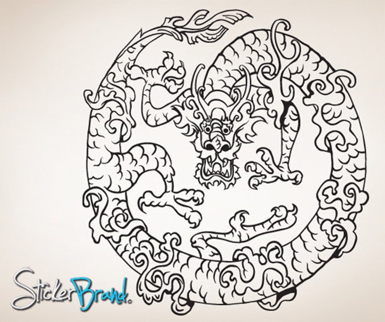 Vinyl Wall Decal Sticker Chinese Dragon 817s
