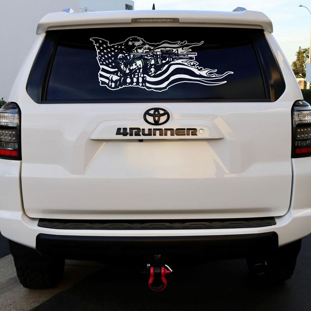Veteran Soldier Flag Window Sticker Decal. Military Service Truck / Car ...
