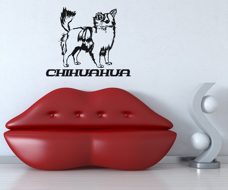 Vinyl Wall Decal Sticker Long Haired Chihuahua Osaa622s Etsy
