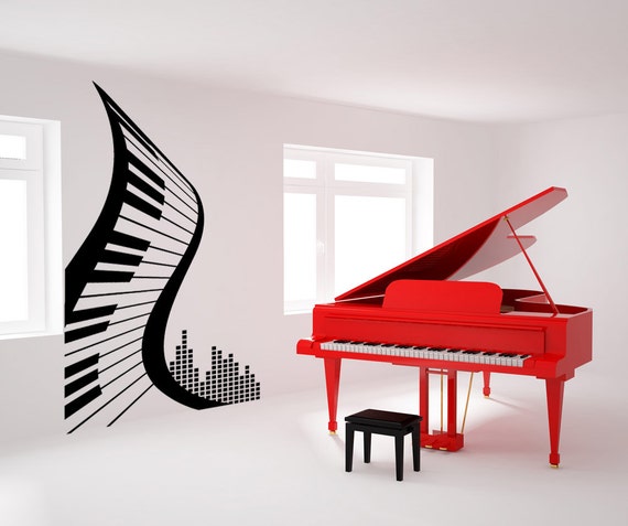 Autocollant mural pour piano Sticker autocollant musical