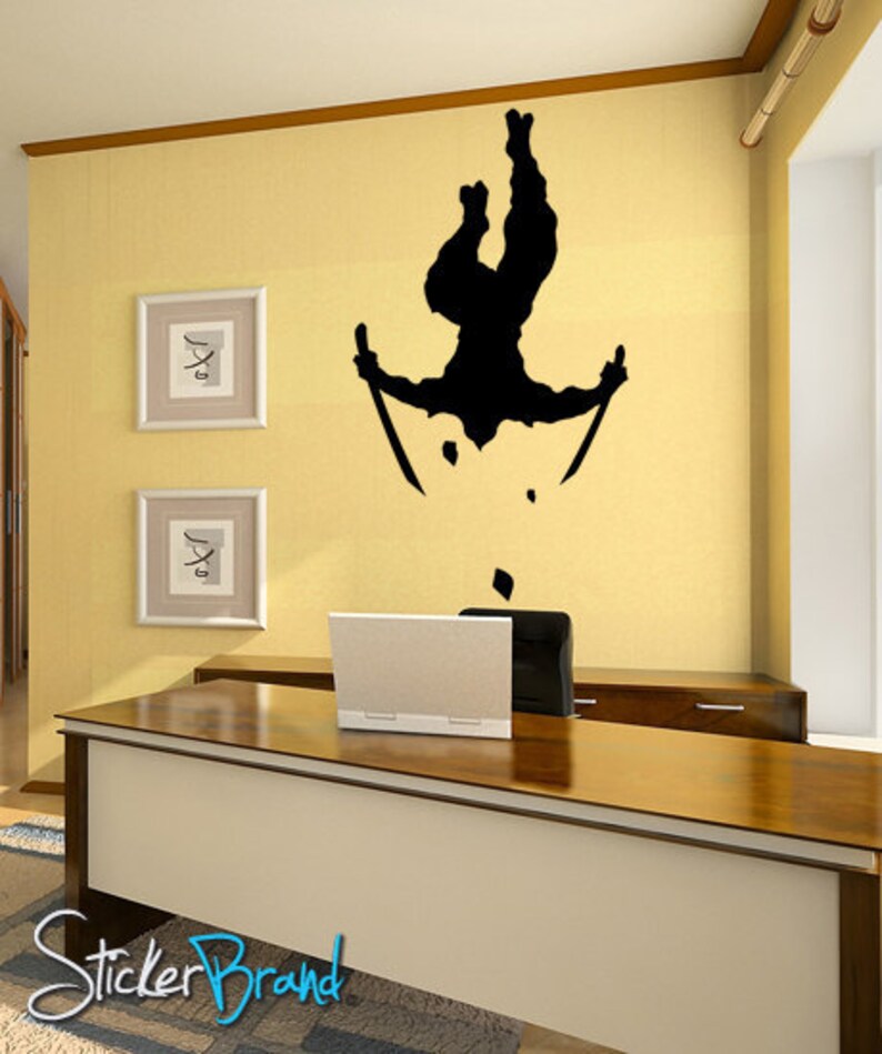 Vinyl Wall Decal Sticker Ninja Jumping Sword GFoster111A