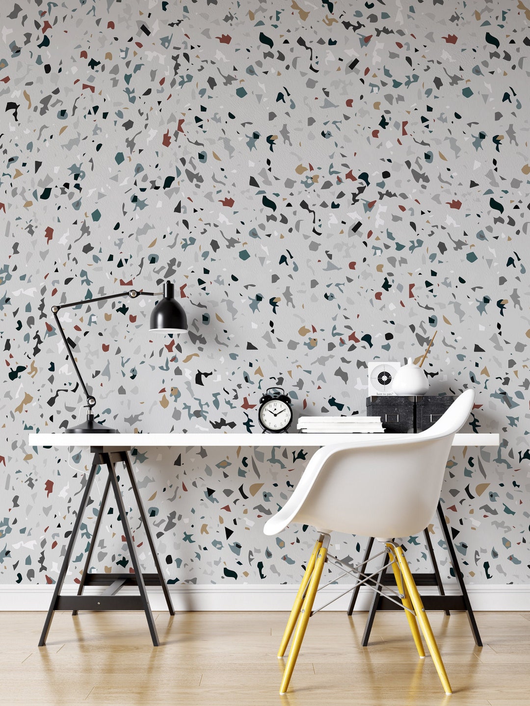 Bedroom Wallpaper. Bathroom Wallpaper. Self Adhesive Mural. Terrazzo ...
